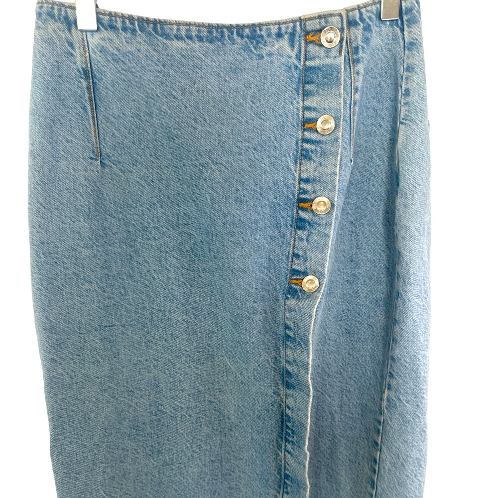 Zara Crossover Denim Midi Skirt - Picture 8 of 13